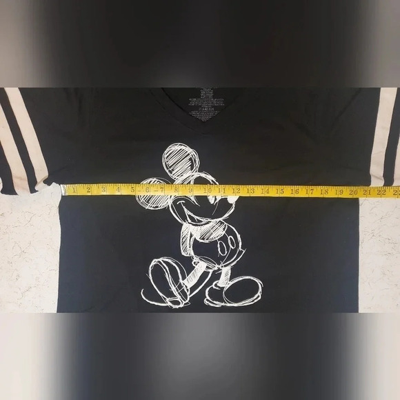 Disney Black and White Mickey Mouse Graphic Short Sleeve Tee - Picture 5 of 6